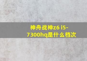 神舟战神z6 i5-7300hq是什么档次